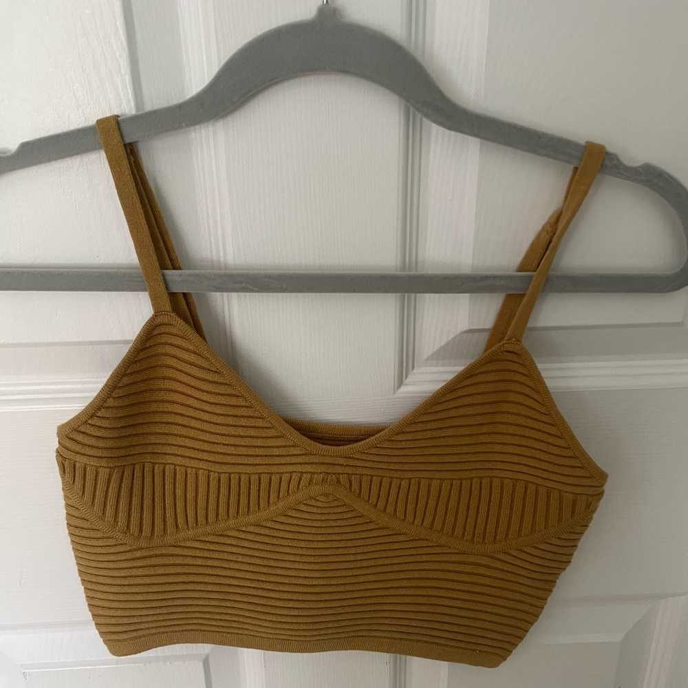 Ribbed Mustard Yellow Crop Top